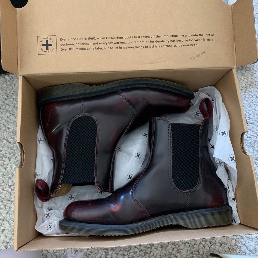 Doc Marten Flora Boots in Cherry Red SIZE 8
